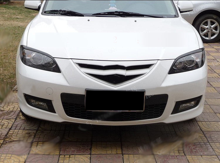Carbon Fiber Front Headlight Eyelid Eyebrows Cover Trim for Mazda 3 4-Door 07-11