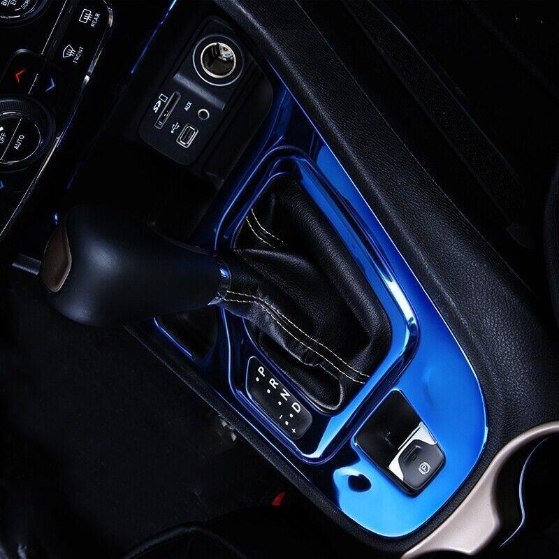 Fit for Jeep Cherokee 2014-2018 Blue Steel Central Console Gear Shift Cover Trim