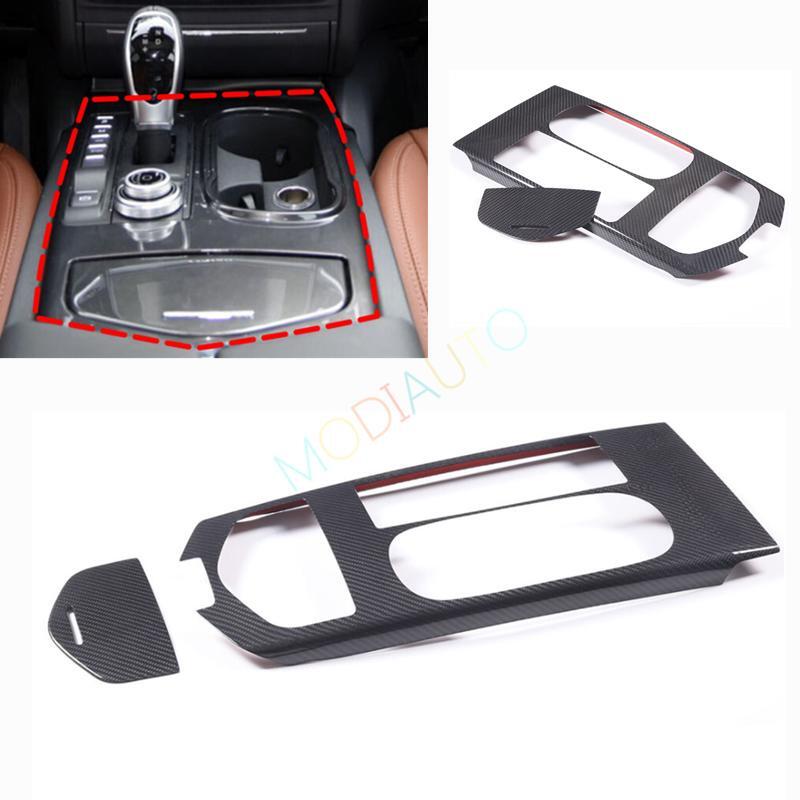 Carbon Fiber Center Gear Shift Panel Trim Cover Fit for Maserati Ghibli 2017-22