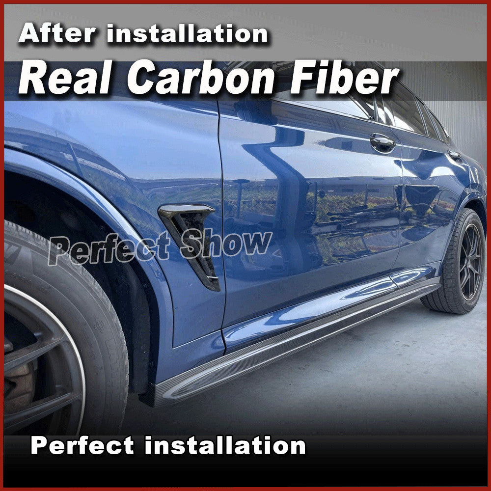 for BMW X3M F97 X4M F98 2019-2021 REAL CARBON Side Skirt Extension Lip Spoiler