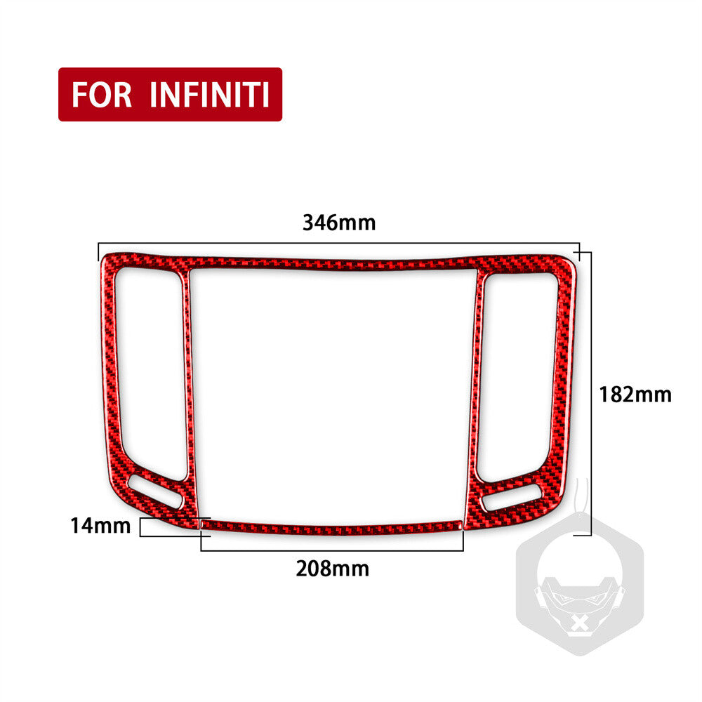 for Infiniti G37 Sedan 2007-13Red Carbon Fiber Center Air Vent Outlet Panel Trim
