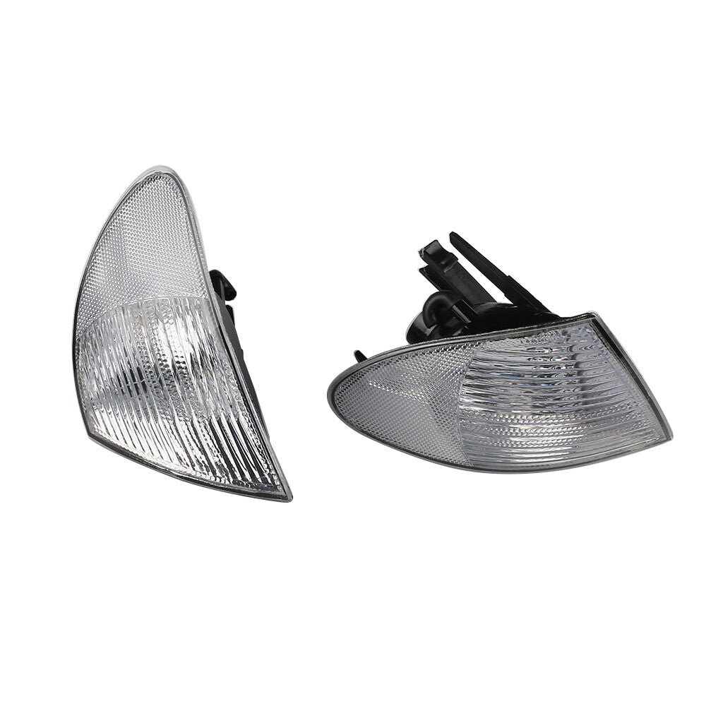 2Pcs Front Indicator Turn Signal Light White Lens for BMW 3-series E46 1998-2001
