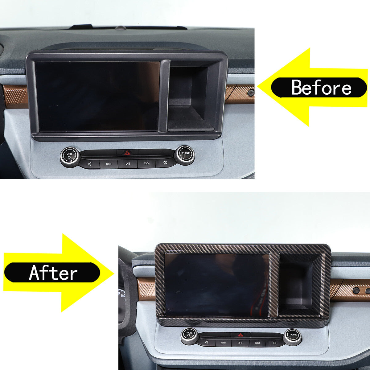Black center console right-side phone holder trim for Mercedes-Benz G-Class 2007-2018