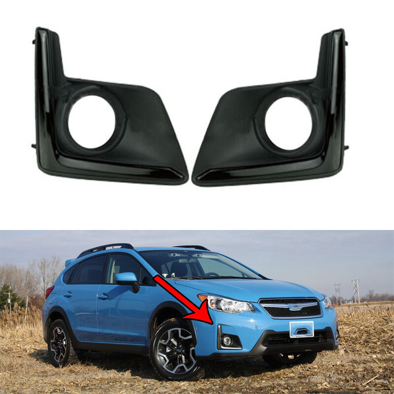 Pair Fog Driving Light Lamp Bezel Black for Subaru Crosstrek 2016-2017