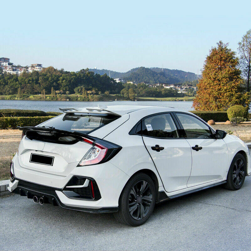 White Painted Roof Spoiler Tail Lip Wing Bar for Honda for Civic Hatchback 2016-2021