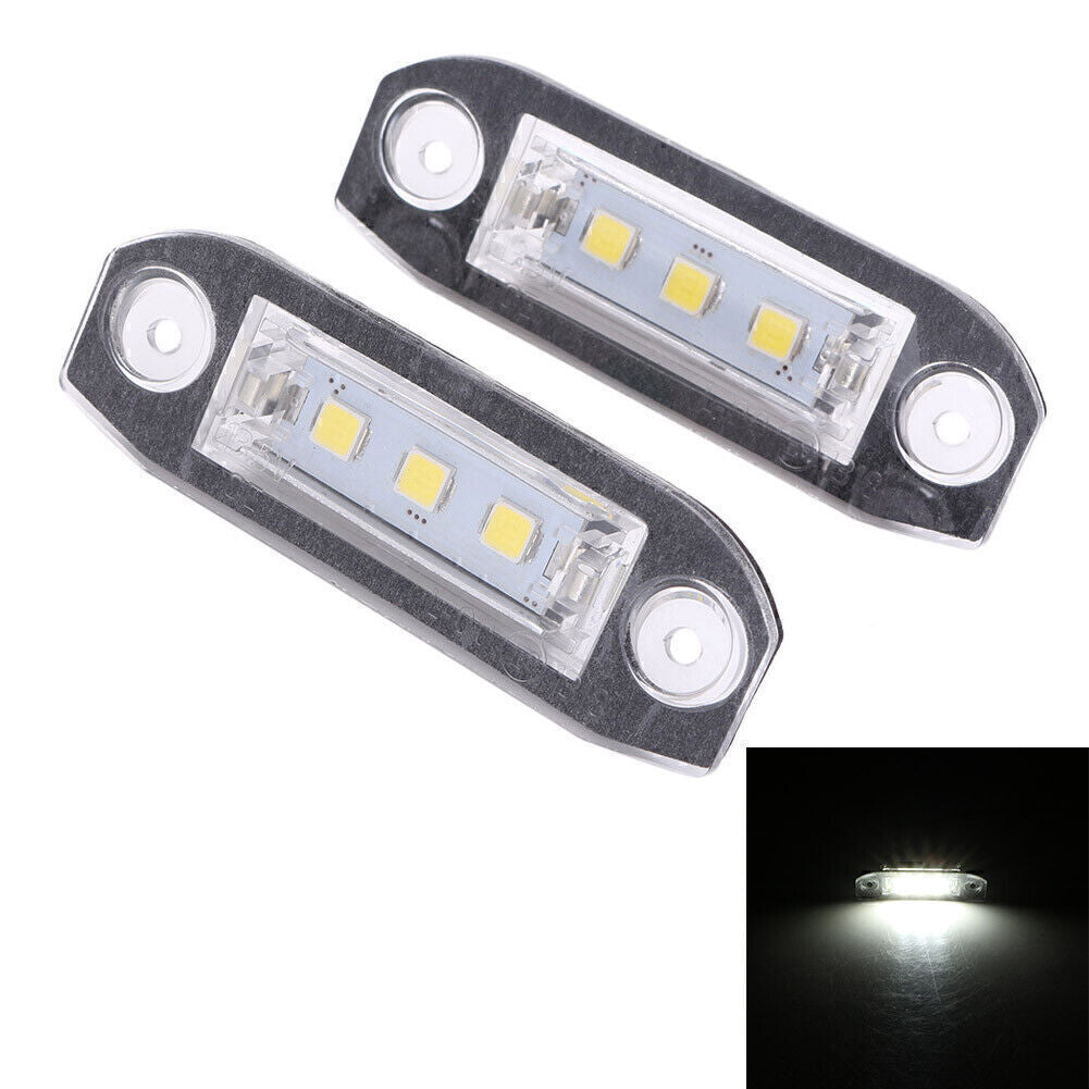 Fit for Volvo S80 S60 C70 V70 XC90 XC60 2x 3-LED Number License Plate Light White