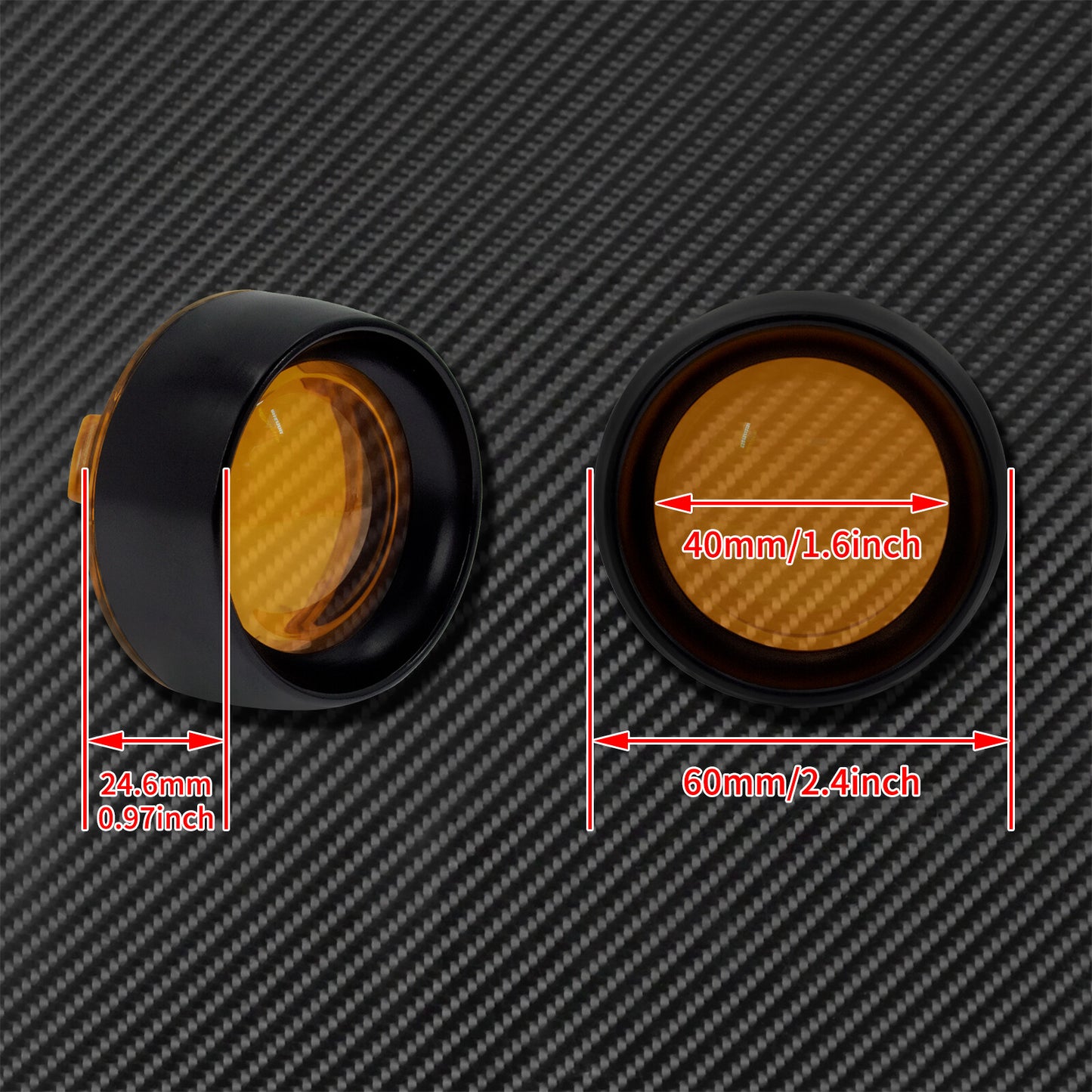 Gloss Amber Trim Ring Bullet Turn Signal Lens Cover Fit for Harley Softail Dyna