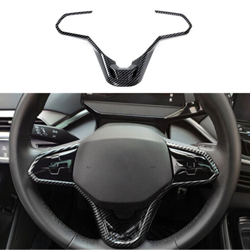 Carbon Fiber Car Steering Wheel Decor Cover Trim for Volkswagen ID.4 2021-2023