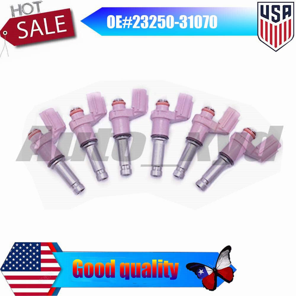 6PCS 23250-31070 Fuel Injector for Toyota for Avalon for Lexus IS350 GS450h GS350 V6 3.0