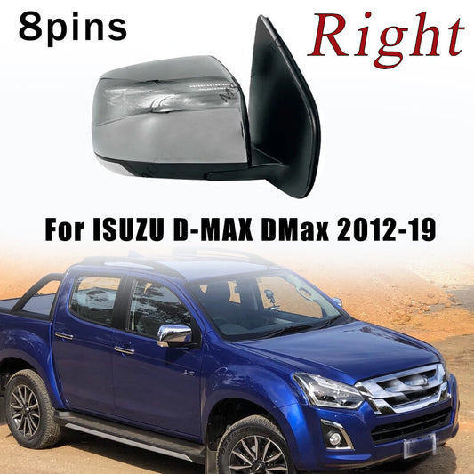 Right rearview mirror with turn signal folding lens suitable for ISUZU D-MAX DMax 2012-19