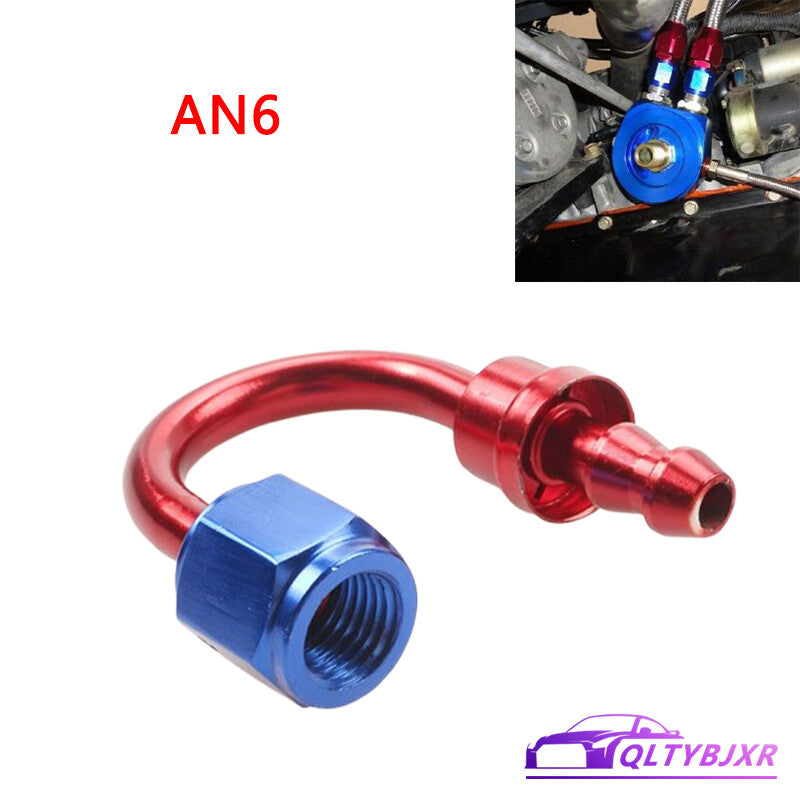 6AN AN6 180Degree Push Lock Hose End Barb Fitting/Adaptor Push-On Hose Fitting