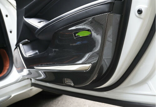 4X for Honda Accord 2018-2021 Carbon Fiber Inner Door Anti-Kick Panel Cover Trim