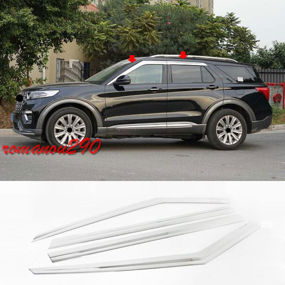 for Ford Explorer 20-24 silver Window Visor Vent Sun Shade Rain Guard Door Visor