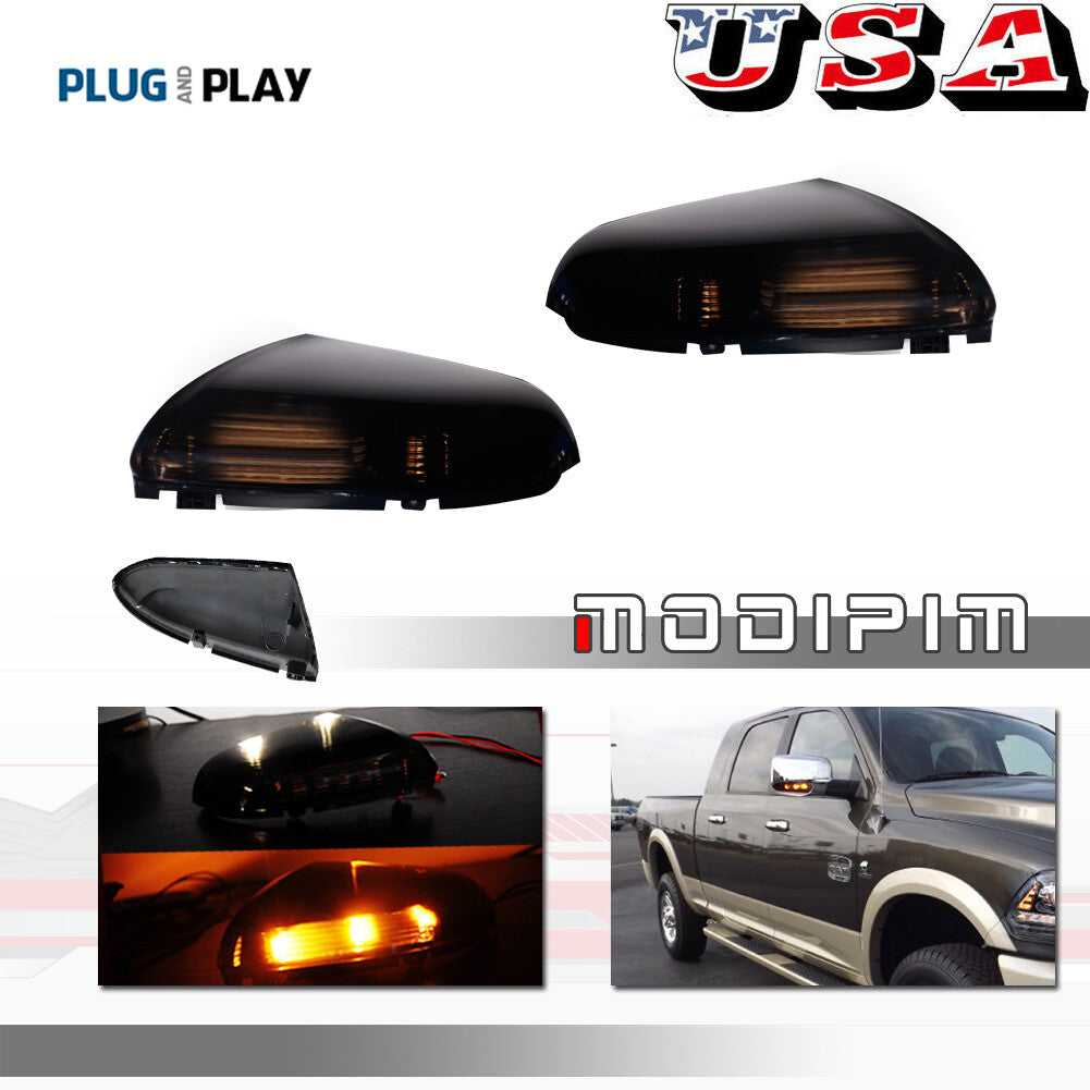 Smoke-activated LED mirror indicator light suitable for Dodge for Ram 1500 (09-14) 2500 (10-14)