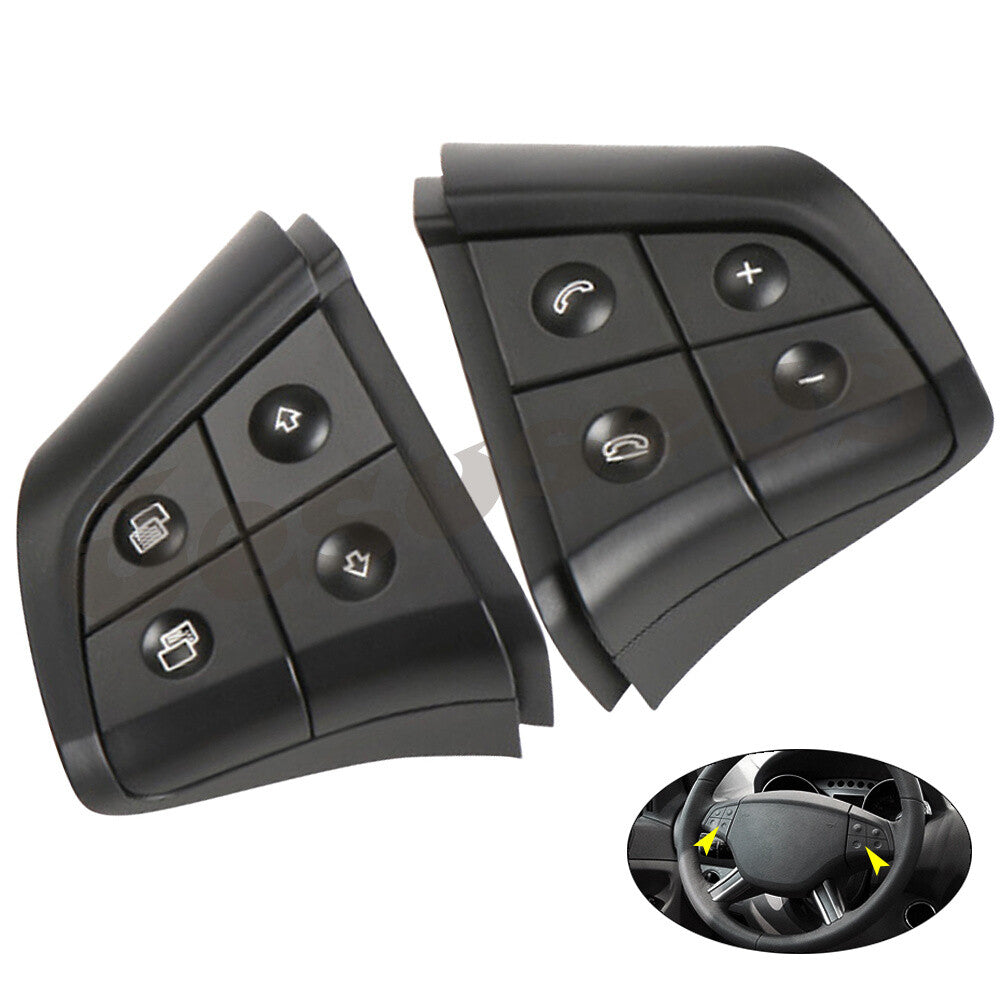 Qty 2 Steering Wheel Switch 4 Button BlackFit for Mercedes-Benz W164 W251 W245