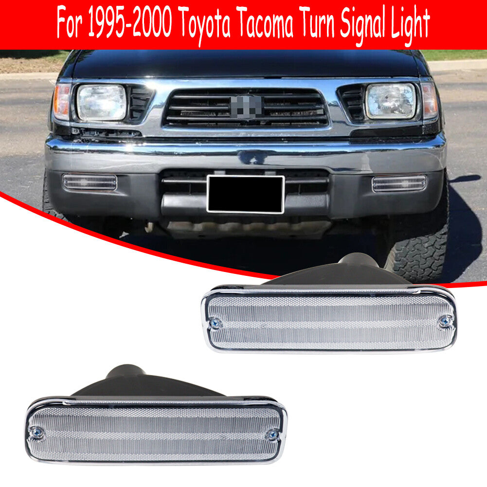 Chrome Parking Lights Housing Left Right Pair Set For 1995-2000 for Toyota Tacoma
