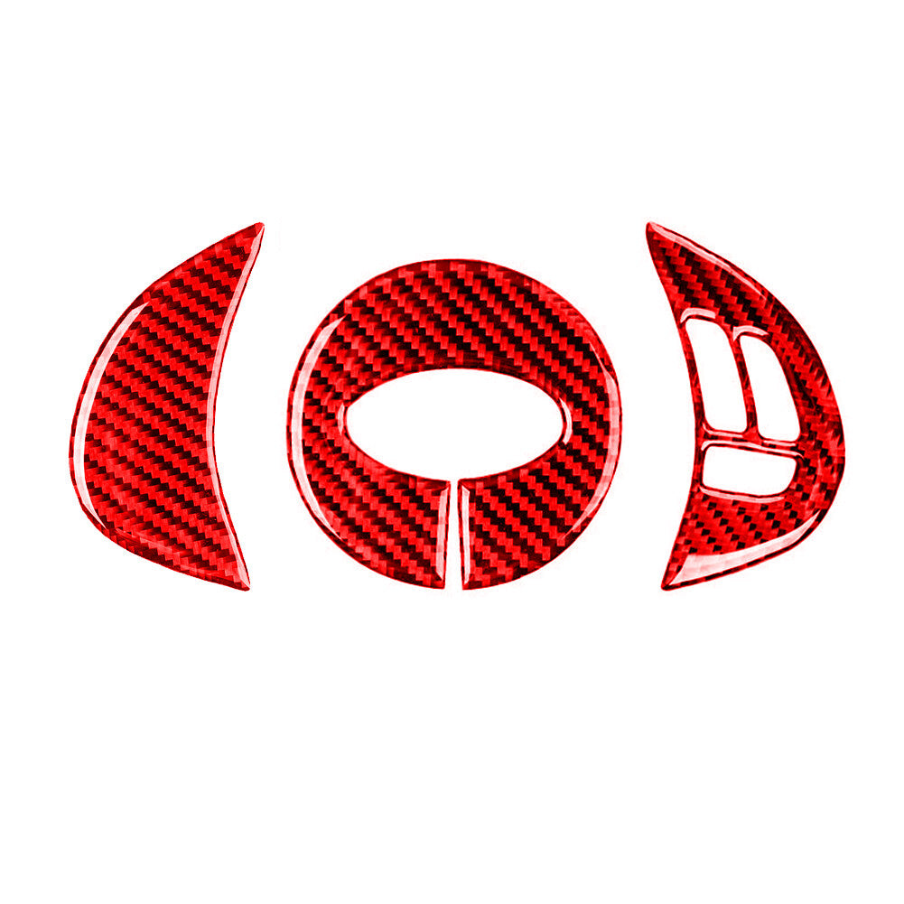 Red Carbon Fiber Steering Wheel Buttons Trim for Subaru Forester 2009-2013 TypeB