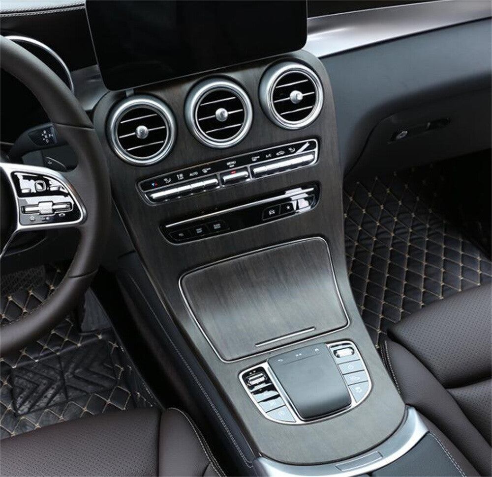 for Benz C GLC Class W205 X253 2020-22 Oak Grain Central Console Gear Panel Trim