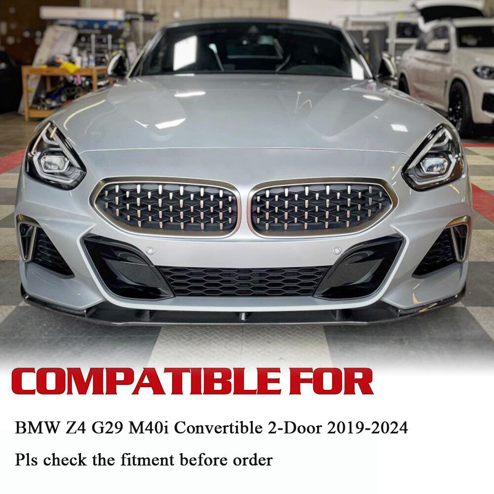 for BMW Z4 G29 M40i M-Sport 2019-2024 Carbon Fiber Front Bumper Lip Spoiler Kit