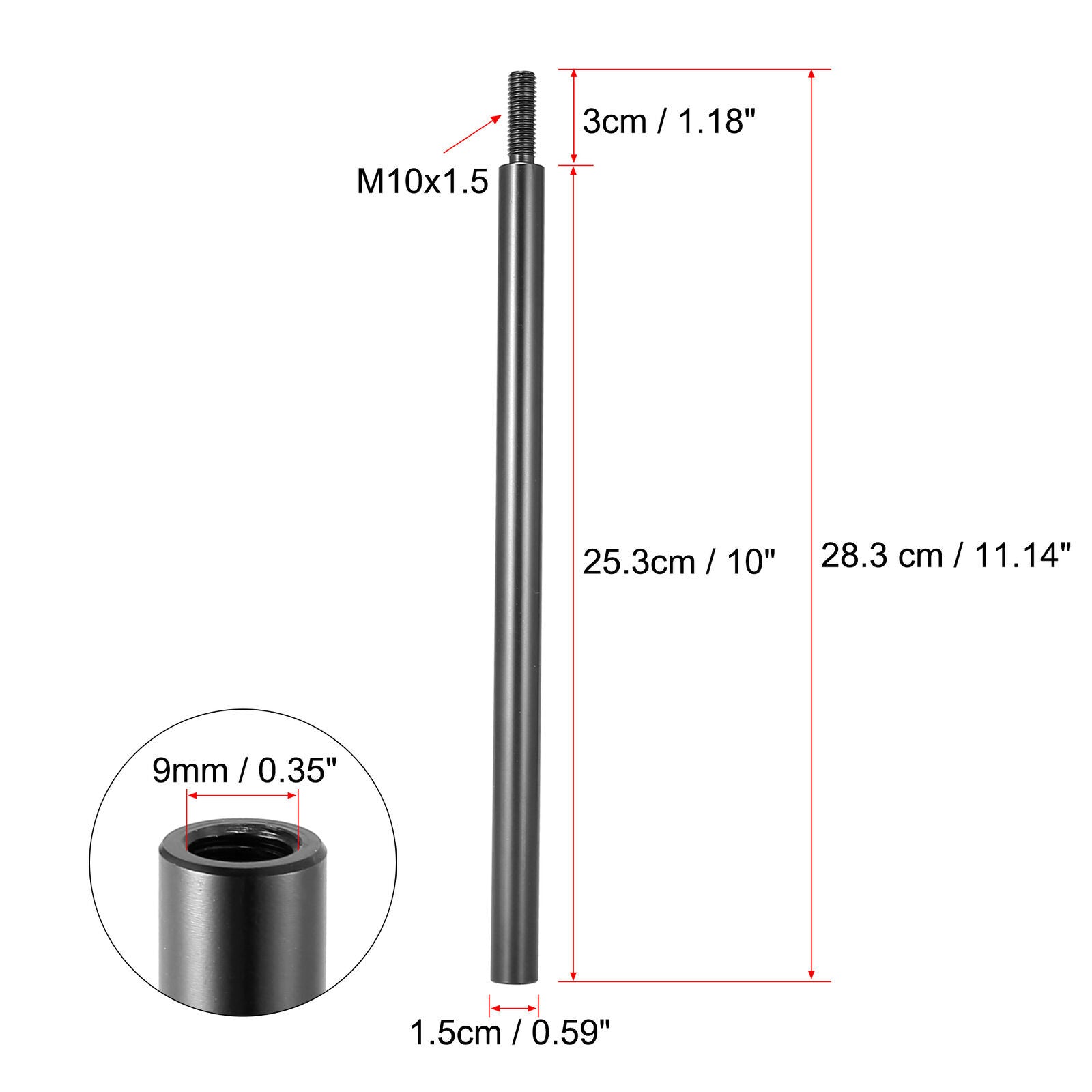 10 M10X1.5 Car Gear Shift Knob Extender Extension Lever for Honda Aluminum