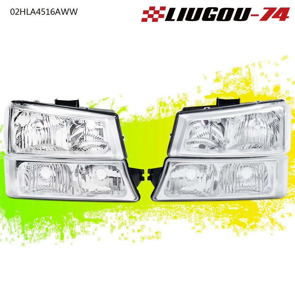 Suitable for 03-06 Silverado chrome clear corner headlights + taillights (new)