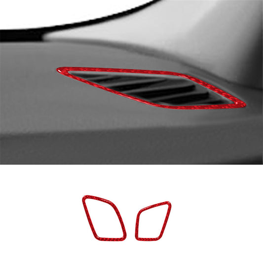 2X Red Carbon Fiber Defogger Frame Trim for BMW X3 F25 X4 F26 2011-2017