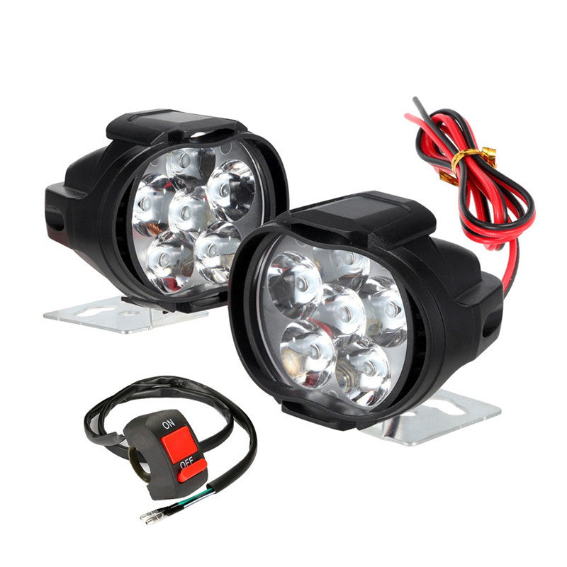 2Pcs Motorbike LED Light Spotlight Headlight 10W 6000K Fog Spot Lamp Strobe Lamp