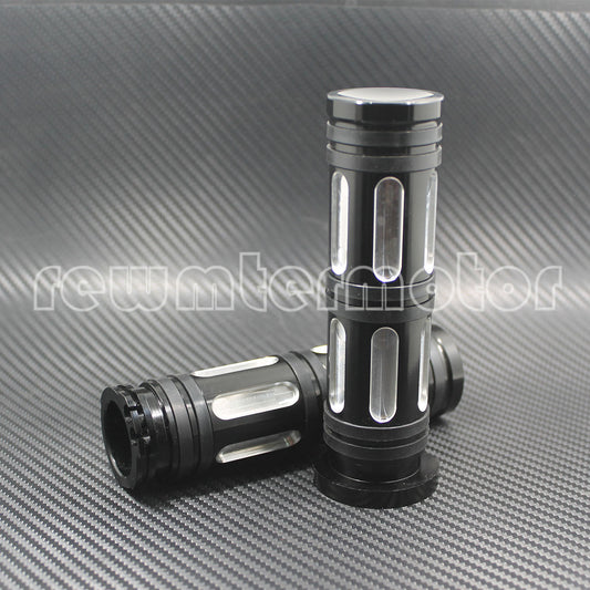 1 Motorcycle Hand Grips Handle Bar CNC Cut Fit for Harley XL883 XL1200 48 Dyna