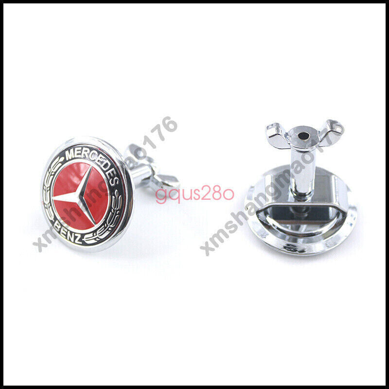 Red classic front grille badge for Mercedes -AMG W204 W221 W220 W211 W222