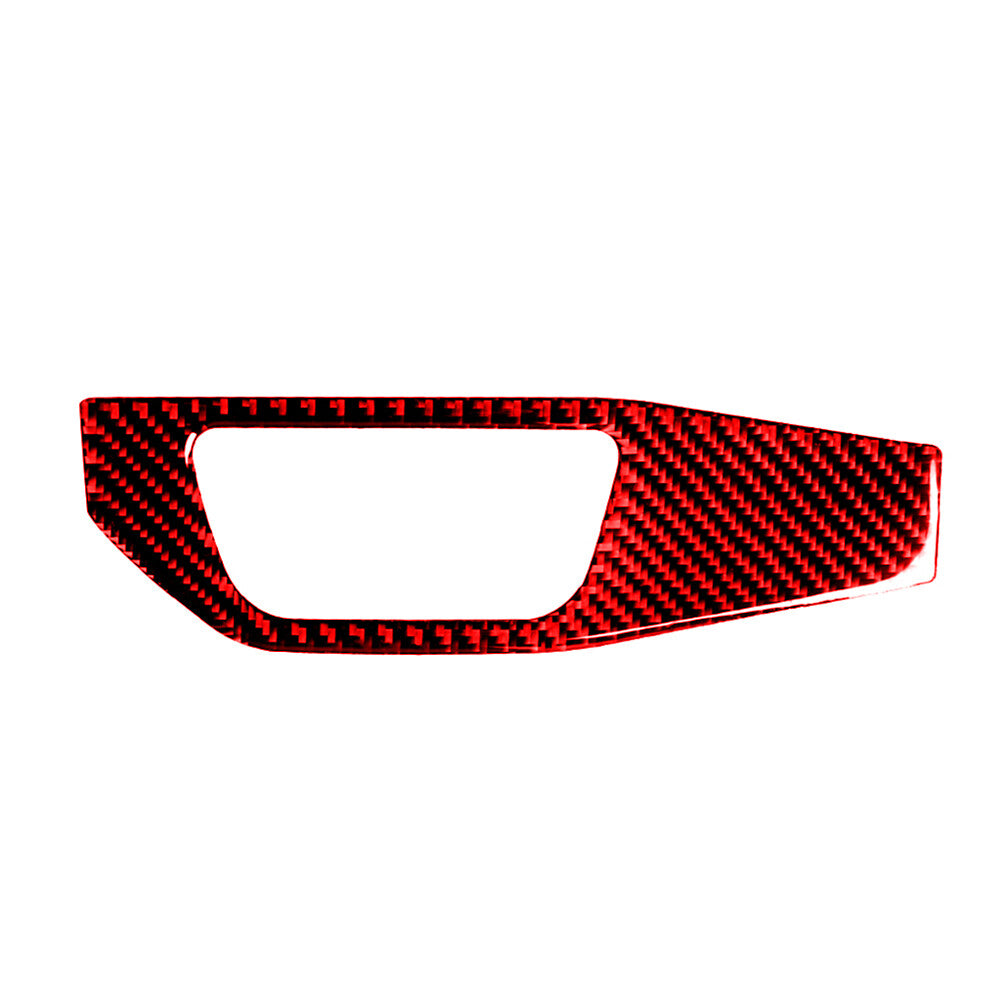 for Audi for A4 2017-2019 Red Carbon Fiber Headlight Switch Panel Cover Trim Sticker