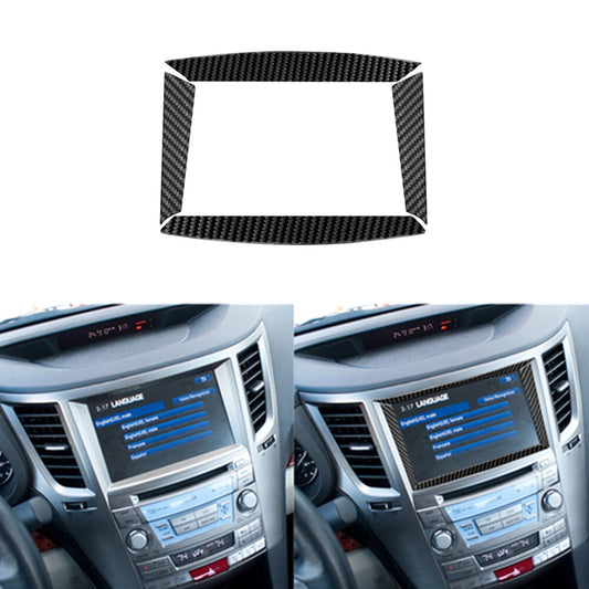4X Carbon Fiber Navigation Outer Frame Cover for Subaru Legacy Outback 2010-2014