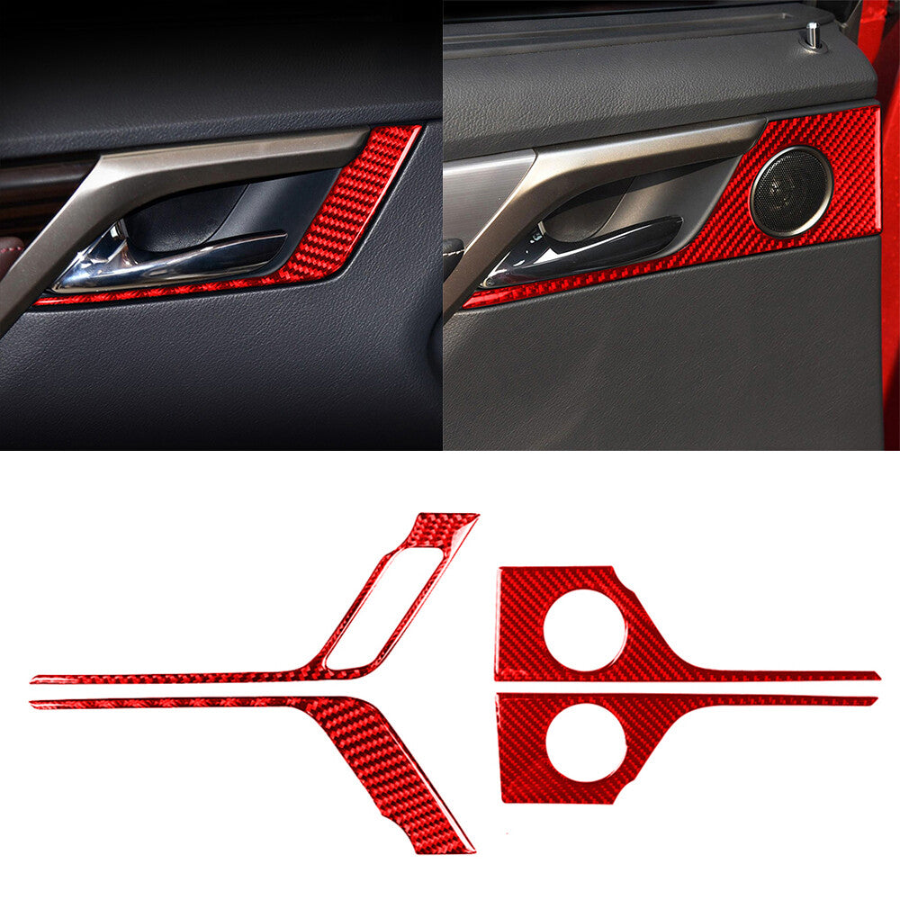 Red Carbon Interior Door Handle Panel Trim for Lexus RX300 270 200T 450H 2016-19