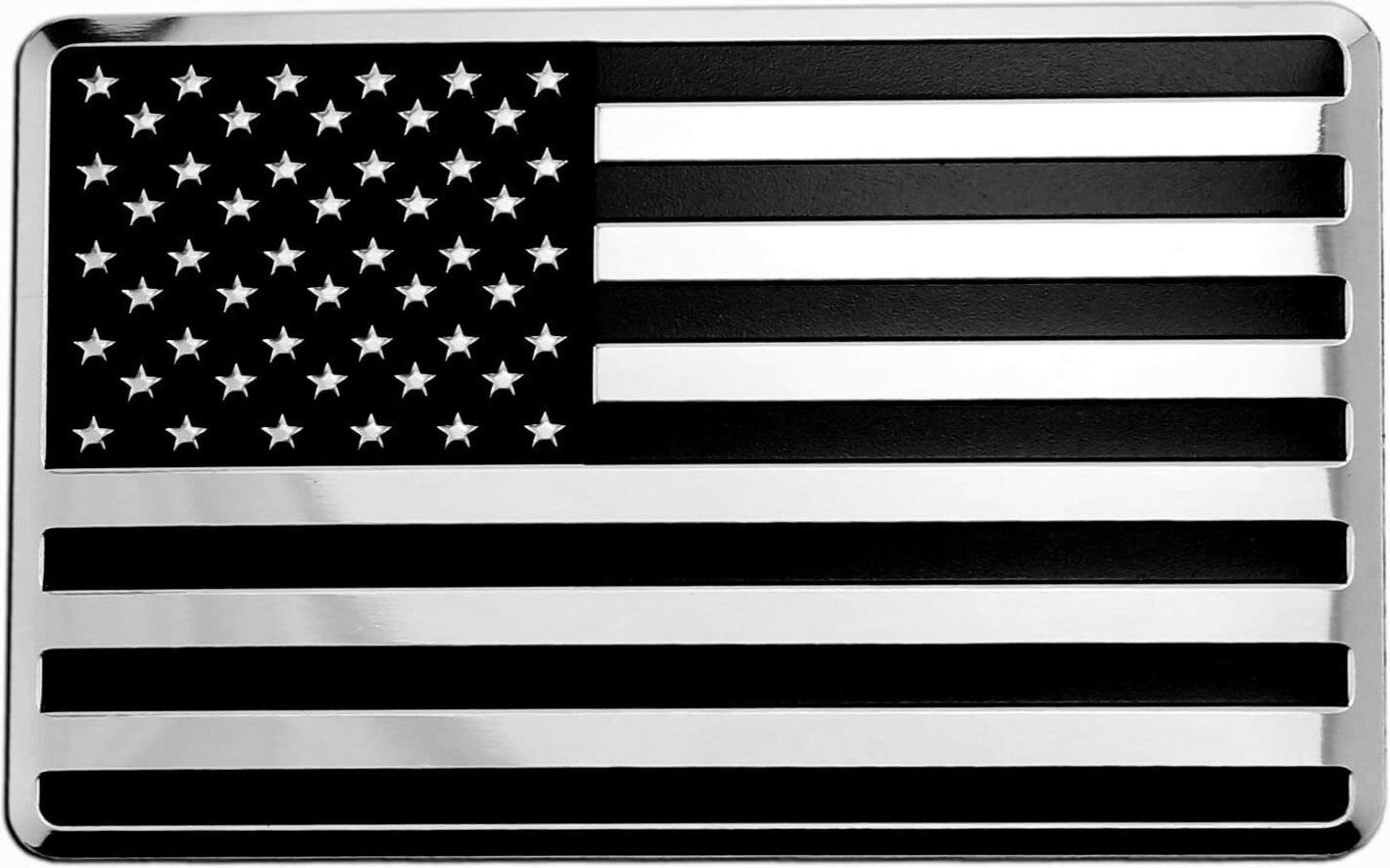 Car side fender rear trunk badge decal chrome black American flag for Audi 1 piece
