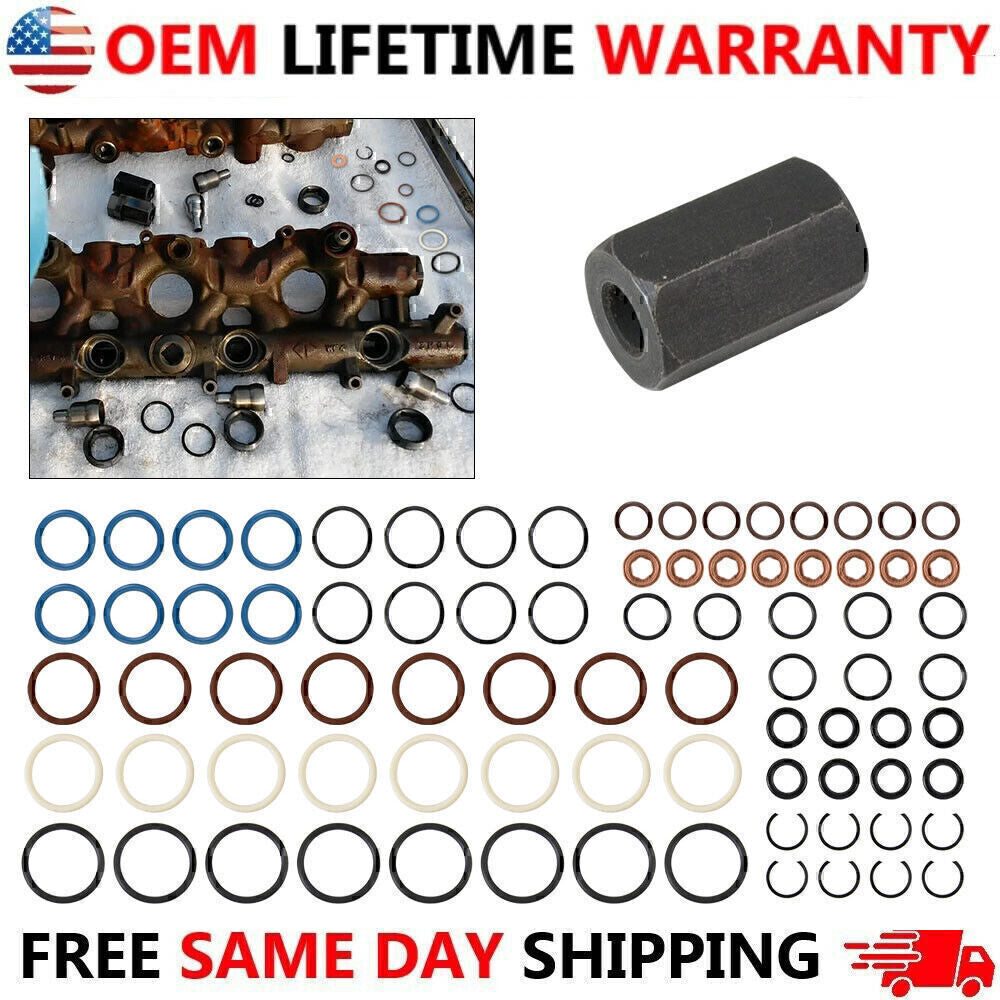 for Ford 6.0L Oil Rail Leak Repair Kit Tool O-rings Injector Seal!
