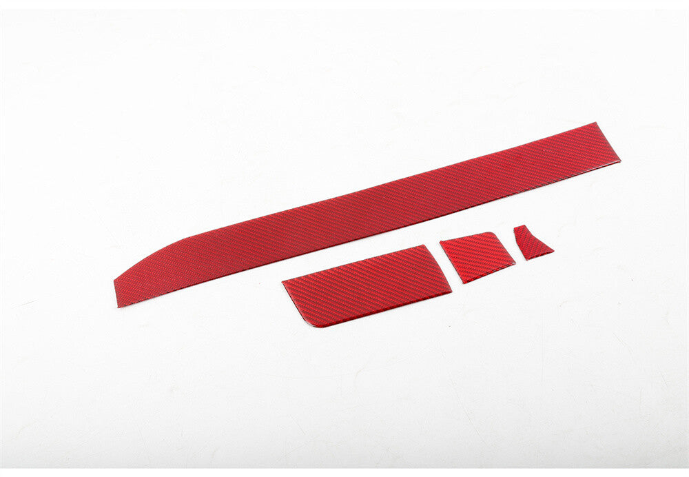 4¡ÁRed Carbon Fiber Center Console Dashboard Panel Cover For Toyot@ 4Runner 2010+