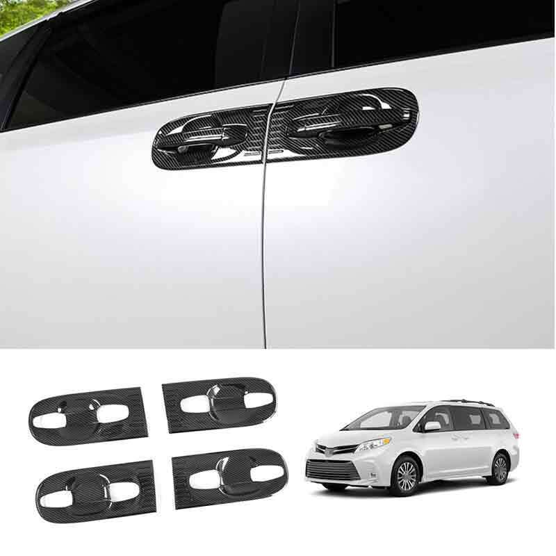 Carbon Fiber pattern Side Door Bowl Cover Trims for Toyota for Sienna 2011-2020 8pcs