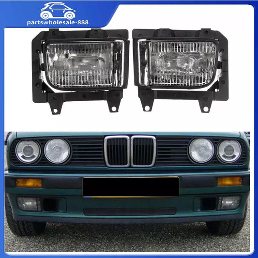 for BMW E30 318i 318is 325i 1985-1993 1 pair Front Bumper Clear Fog Light Lamp