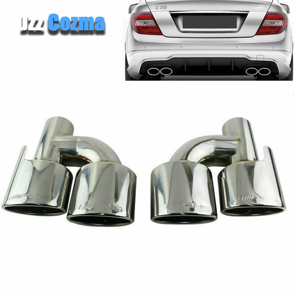 2.5'' Engraved AMG Dual Exhaust Tip for Mercedes-Benz 240mm Width Difffuser