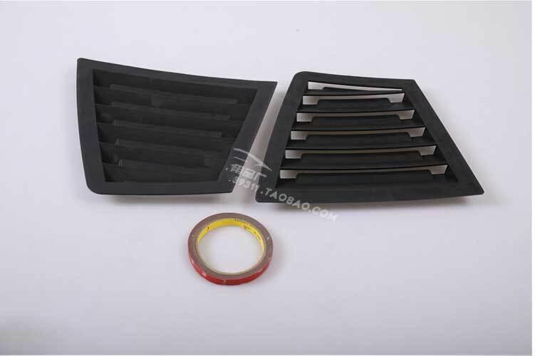 for Chevrolet for Cruze 2010-2016 Glossy Black Rear Quarter Window Louver Scoop Vent