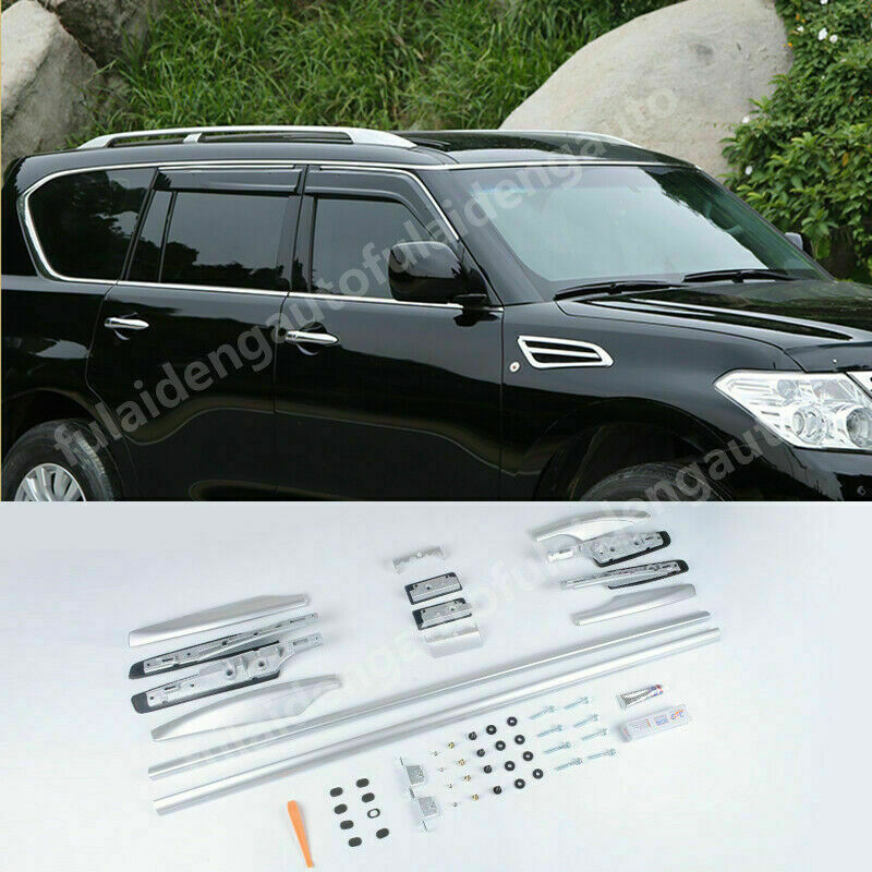 for Nissan Armada Patrol Y62 2012-2021 Alloy Roof Rail Rack Side Rail Bar Kit