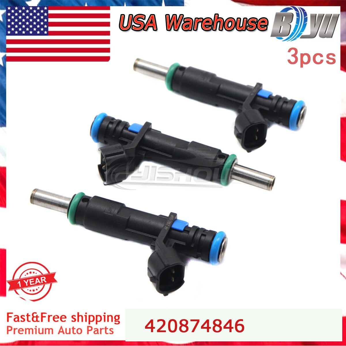 Set of 3 Fuel Injector For Sea-Doo GTI GTR GTS GTX RXP RXT 155-510 HP 420874846