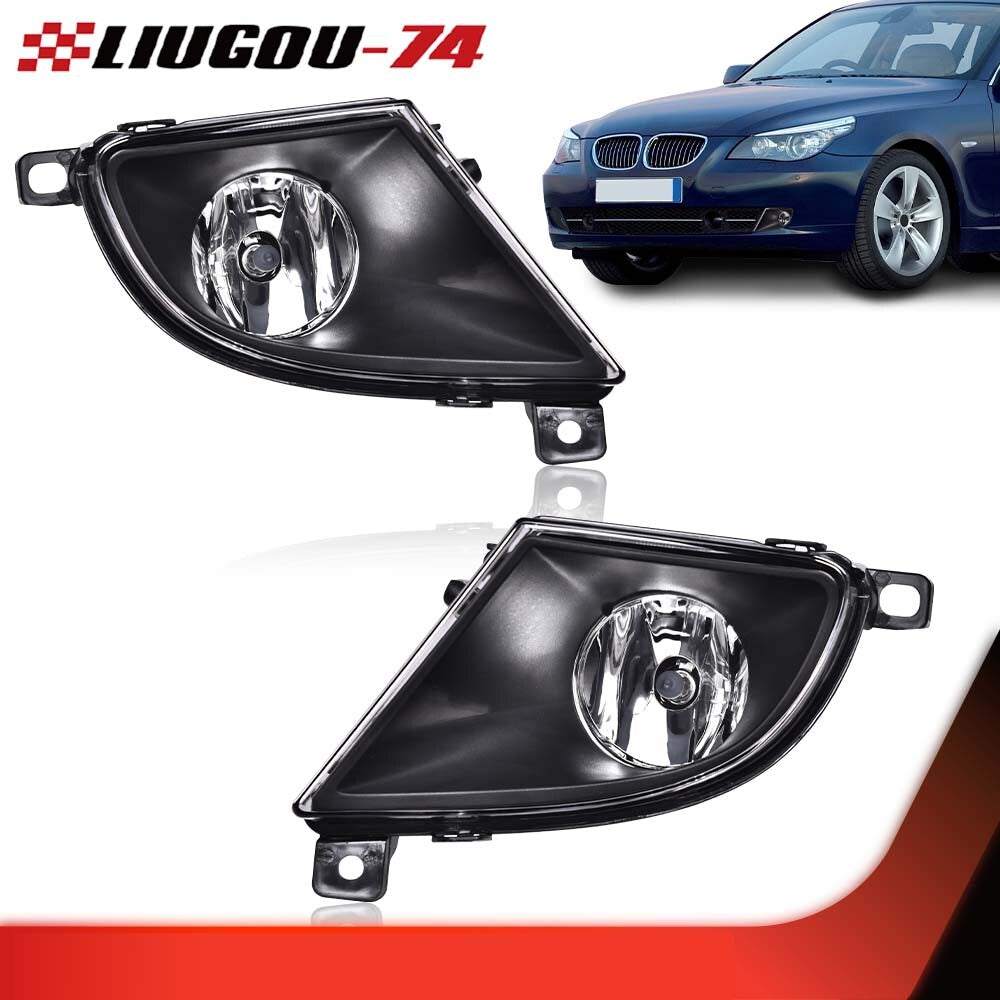 Transparent fog lights and driving lights suitable for 2008-2010 for BMW 5 Series E60 E61 with bulbs.