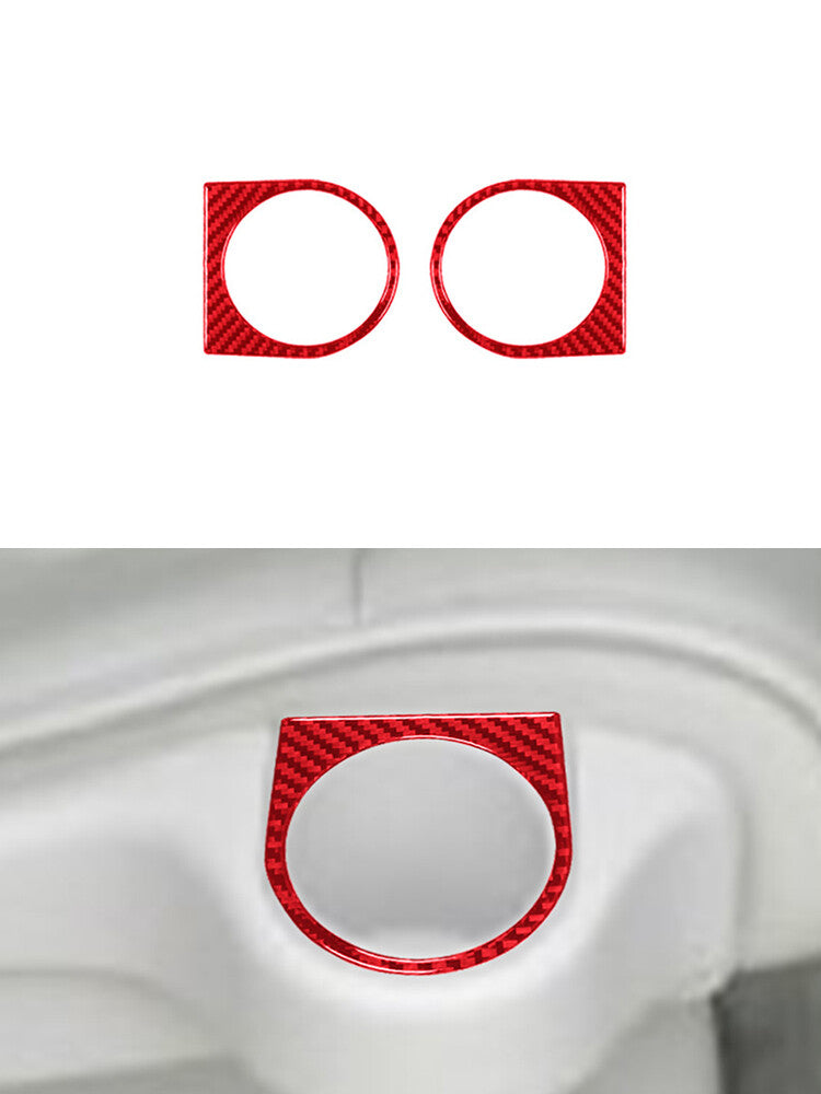 Red Carbon Fiber Left & Right Cup Holder Trim Cover for Nissan Quest 2004-2006