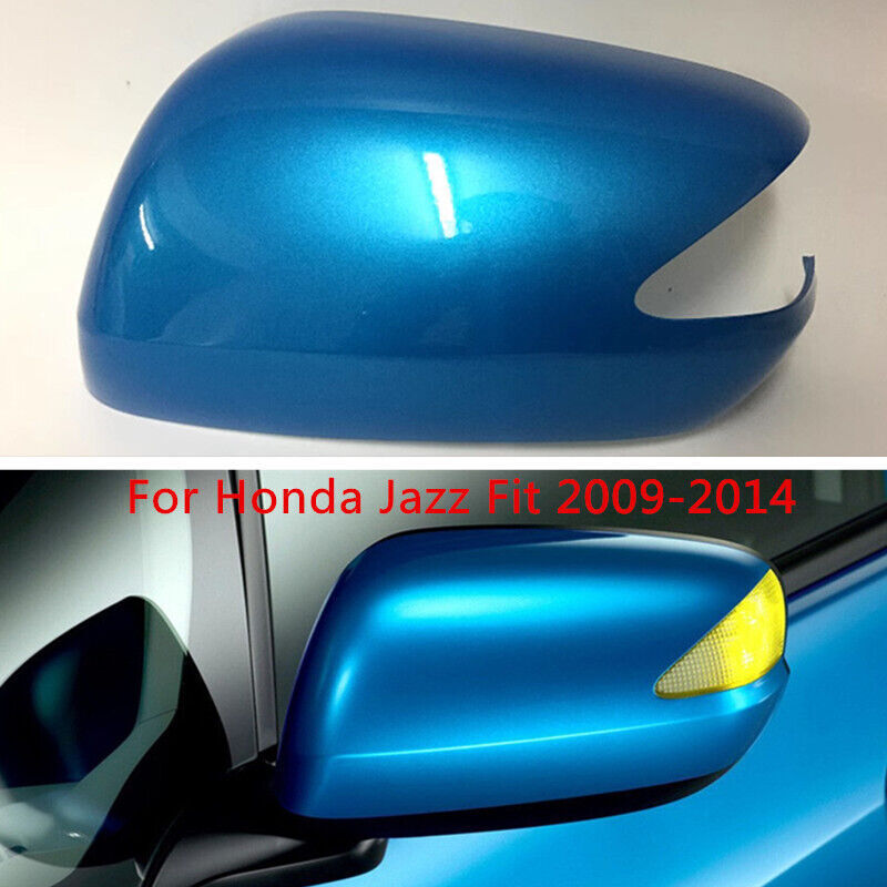 Blue Left Rearview Door Mirror Cover Shell Cap Fit for Honda Jazz Fit 2009-2014