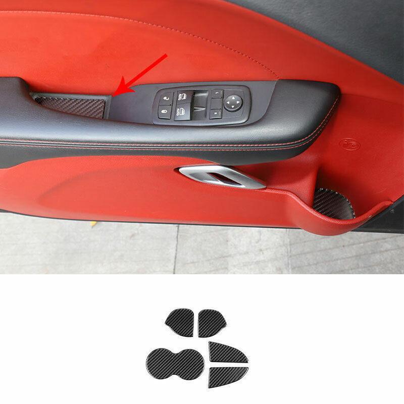 Fit For 2015-2021 for Dodge for Challenger Carbon Fiber Console Water Cup Pad Decoration
