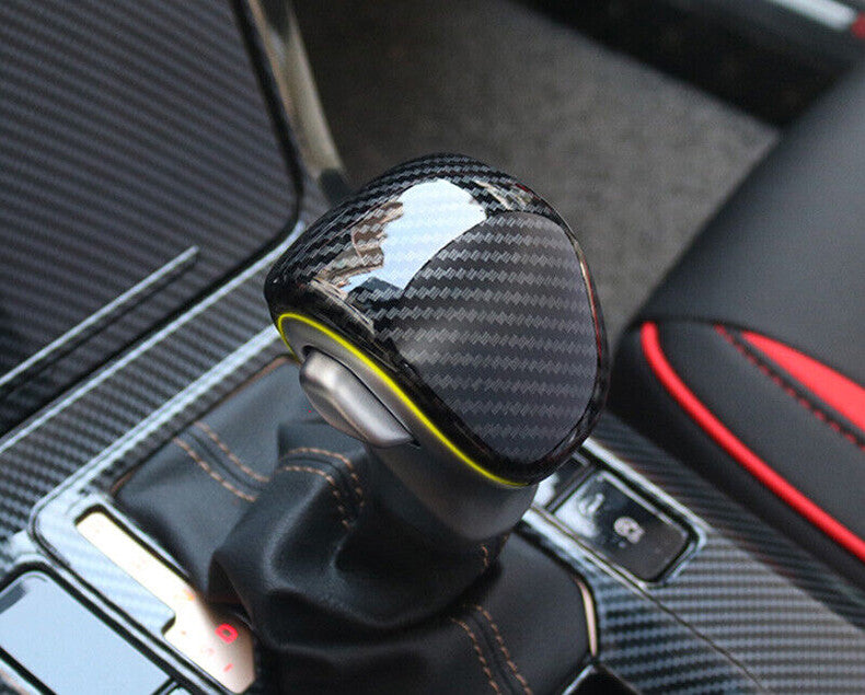 for Kia Forte 2019-2021 Carbon Fiber Central Console Gear Shift Knob cover Trim