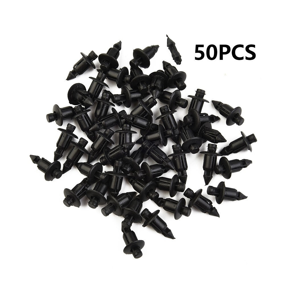 50-Piece Motorcycle 6mm Clip Rectifier Plastic Screw Rivet Panel Decorative Set for