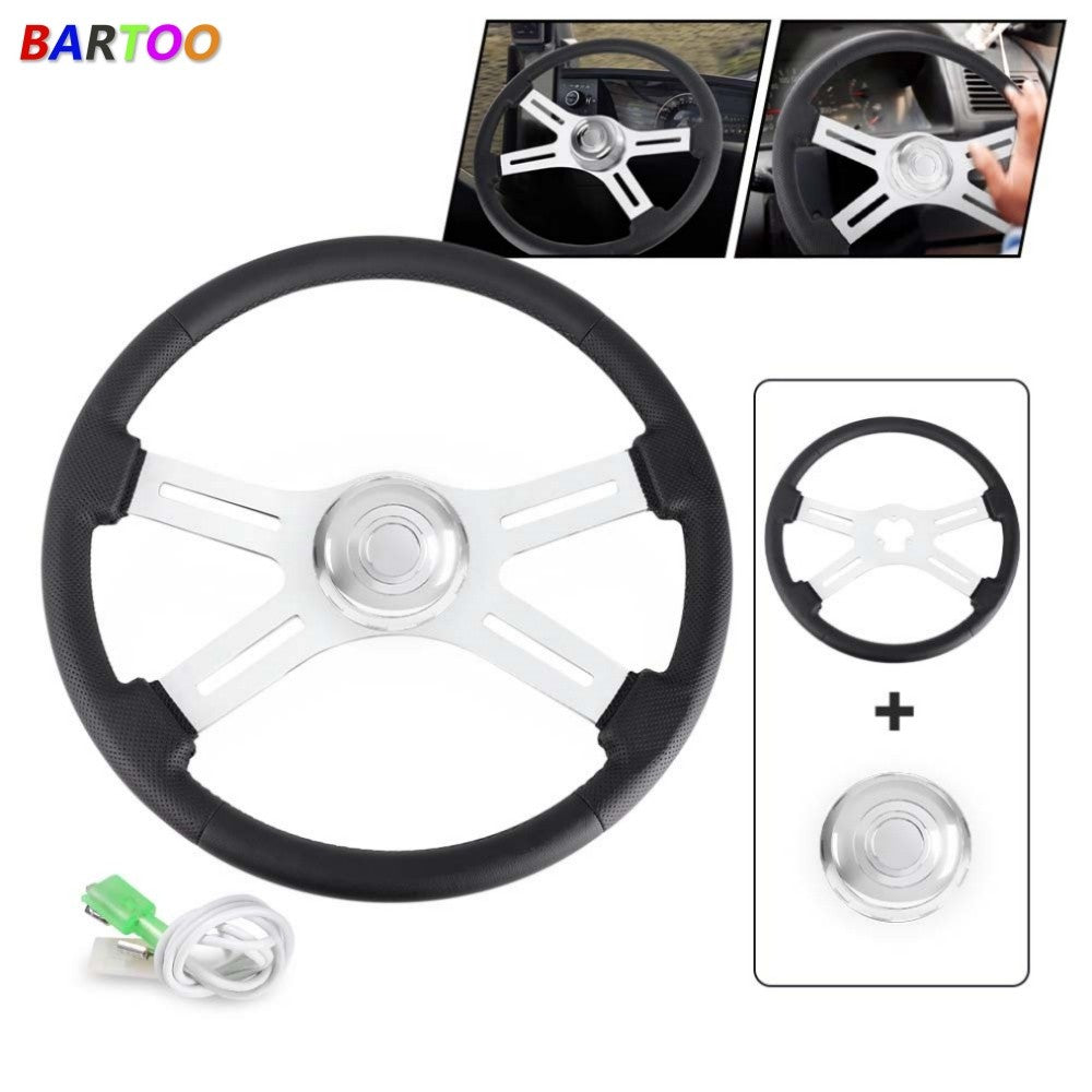 18Truck Steering Wheel Chrome 4 Spoke for Freightliner / for Kenworth / for Peterbilt / for Volvo