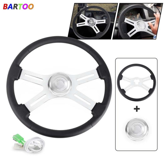 18Truck Steering Wheel Chrome 4 Spoke for Freightliner / for Kenworth / for Peterbilt / for Volvo