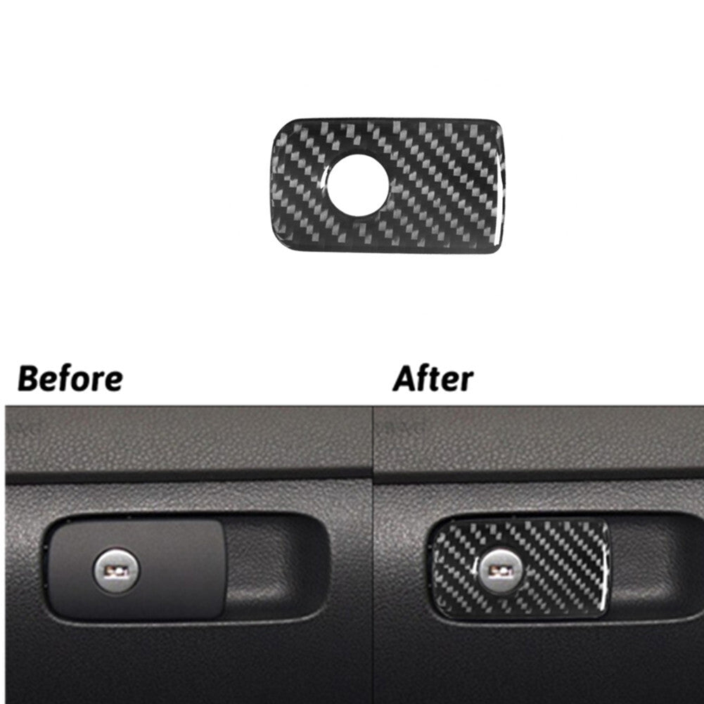 Carbon Fiber Copilot Glove Box Switch Cover Trim for Volkswagen for Tiguan 2013-2017